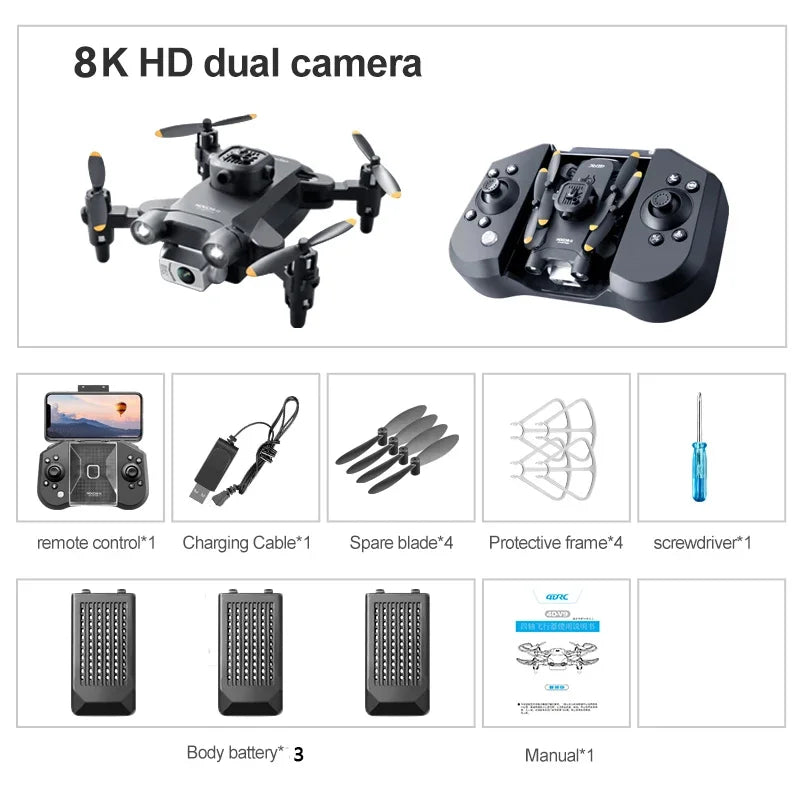 Xiaomi 4DRC V30 Mini Drone with Camera HD 8K 1080P FPV RC Drones Profesional Five-sided Obstacle Avoidance Helicopter Drone Toy