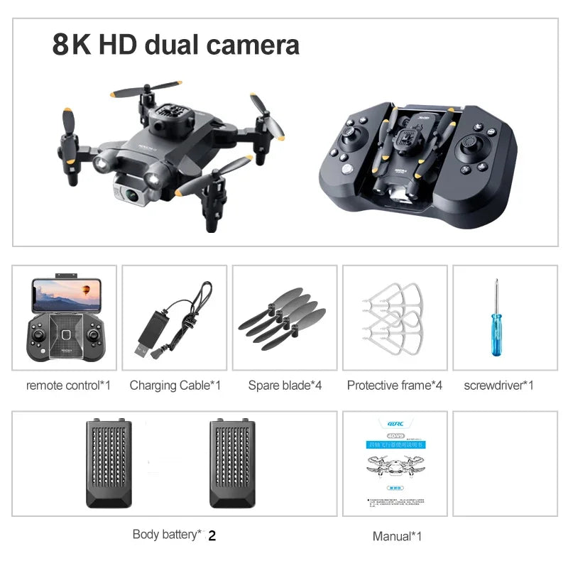 Xiaomi 4DRC V30 Mini Drone with Camera HD 8K 1080P FPV RC Drones Profesional Five-sided Obstacle Avoidance Helicopter Drone Toy
