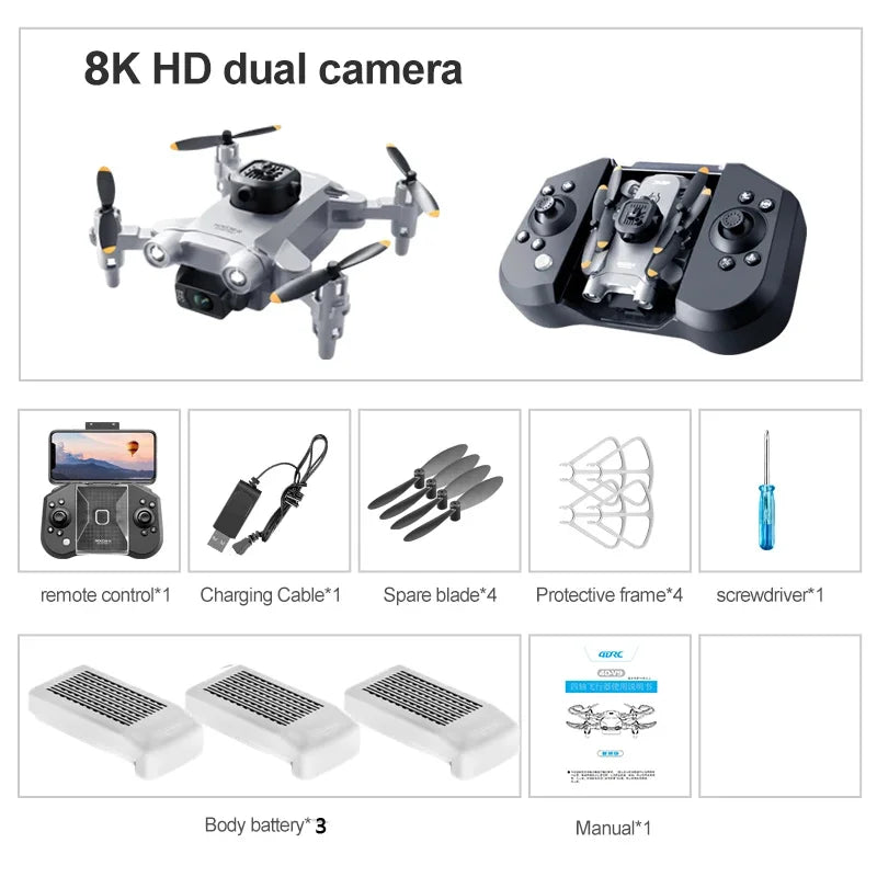 Xiaomi 4DRC V30 Mini Drone with Camera HD 8K 1080P FPV RC Drones Profesional Five-sided Obstacle Avoidance Helicopter Drone Toy