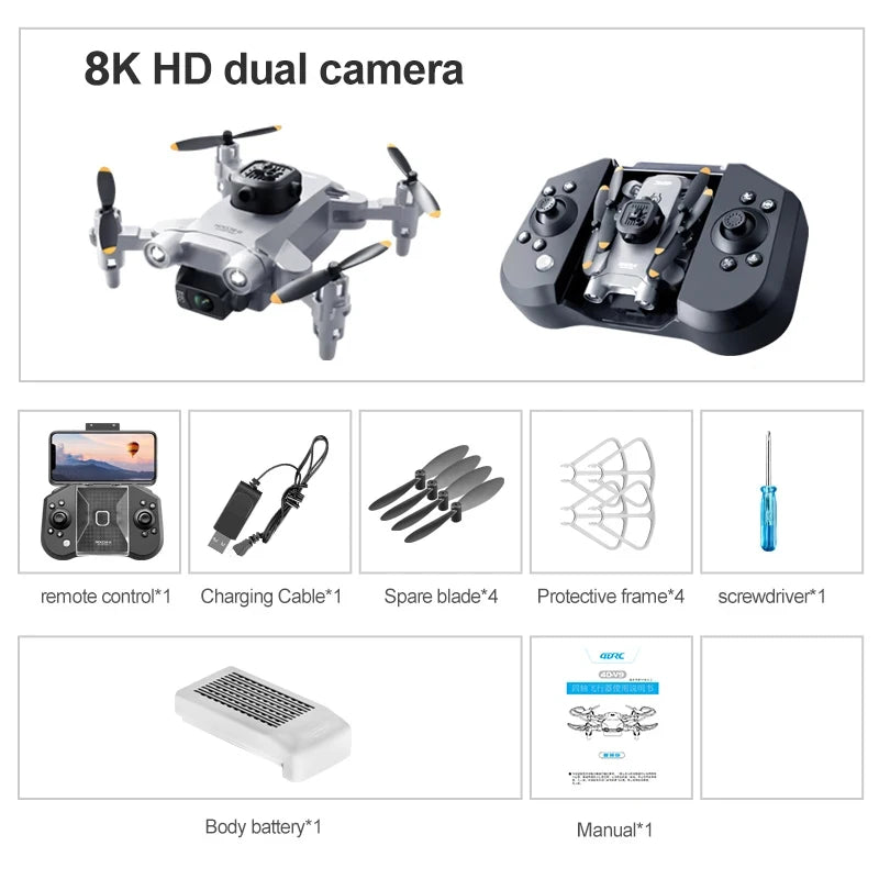 Xiaomi 4DRC V30 Mini Drone with Camera HD 8K 1080P FPV RC Drones Profesional Five-sided Obstacle Avoidance Helicopter Drone Toy