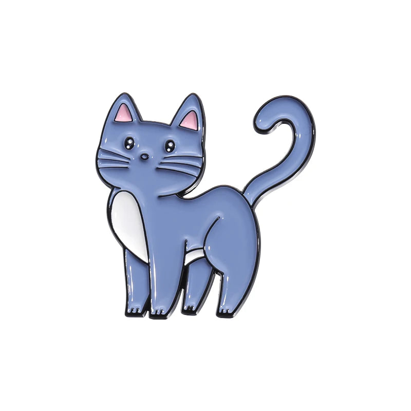 Cat Brooches Lapel Badges Cartoon Animal Jewelry Gift for Kids Friends Music Cat Enamel Pins Custom 1989 Cute Guitar