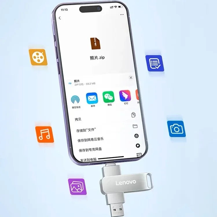 Lenovo 16TB USB 3.2 Flash Drives 2TB 1TB 4TB High Speed Transfer Metal Pendrive Memory Card Pen Drive Flash Disk For Phpne PC