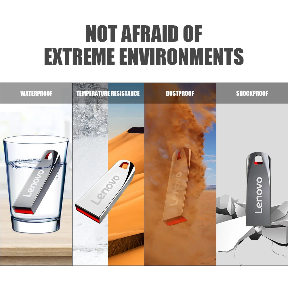 Lenovo USB 3.0 Flash Drives 2TB High Speed Pen Drive 1TB Metal Waterproof Usb Pendrive 512GB TYPE-C Memoria Usb Stick Smart Home
