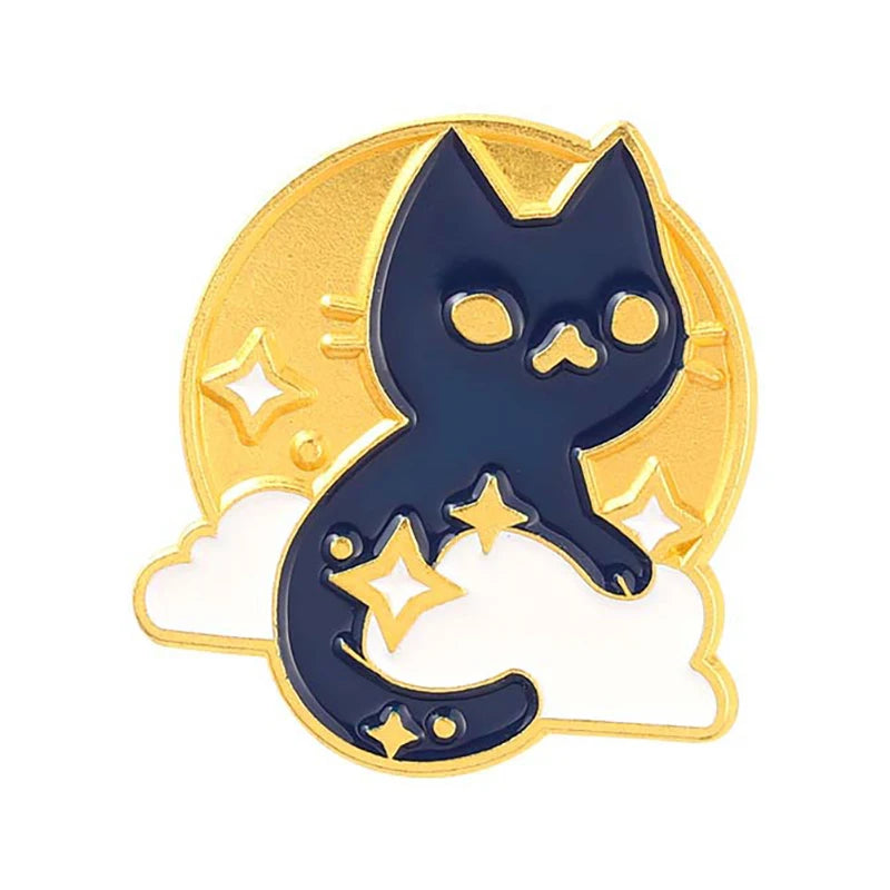 Cat Brooches Lapel Badges Cartoon Animal Jewelry Gift for Kids Friends Music Cat Enamel Pins Custom 1989 Cute Guitar