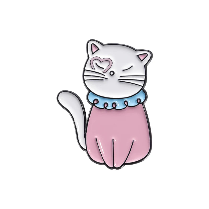 Cat Brooches Lapel Badges Cartoon Animal Jewelry Gift for Kids Friends Music Cat Enamel Pins Custom 1989 Cute Guitar