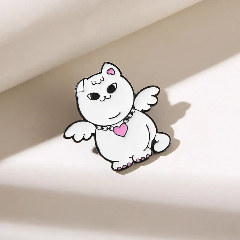 Cat Brooches Lapel Badges Cartoon Animal Jewelry Gift for Kids Friends Music Cat Enamel Pins Custom 1989 Cute Guitar