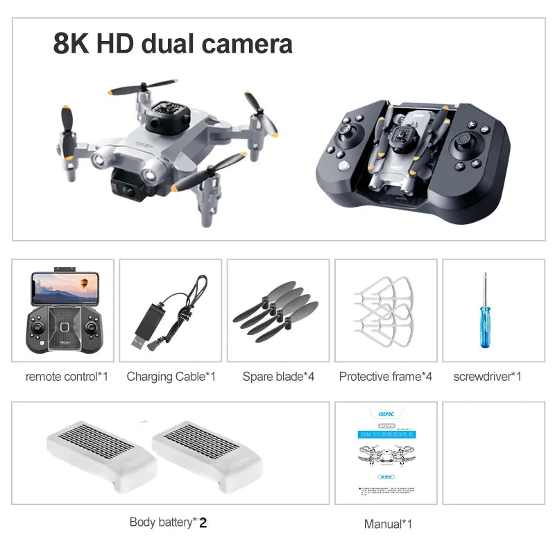 Xiaomi 4DRC V30 Mini Drone with Camera HD 8K 1080P FPV RC Drones Profesional Five-sided Obstacle Avoidance Helicopter Drone Toy